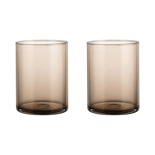 Blomus MERA Drinking Glasses - Set of 2 - .22 Litre / 7 Ounce - Coffee Colored Glass