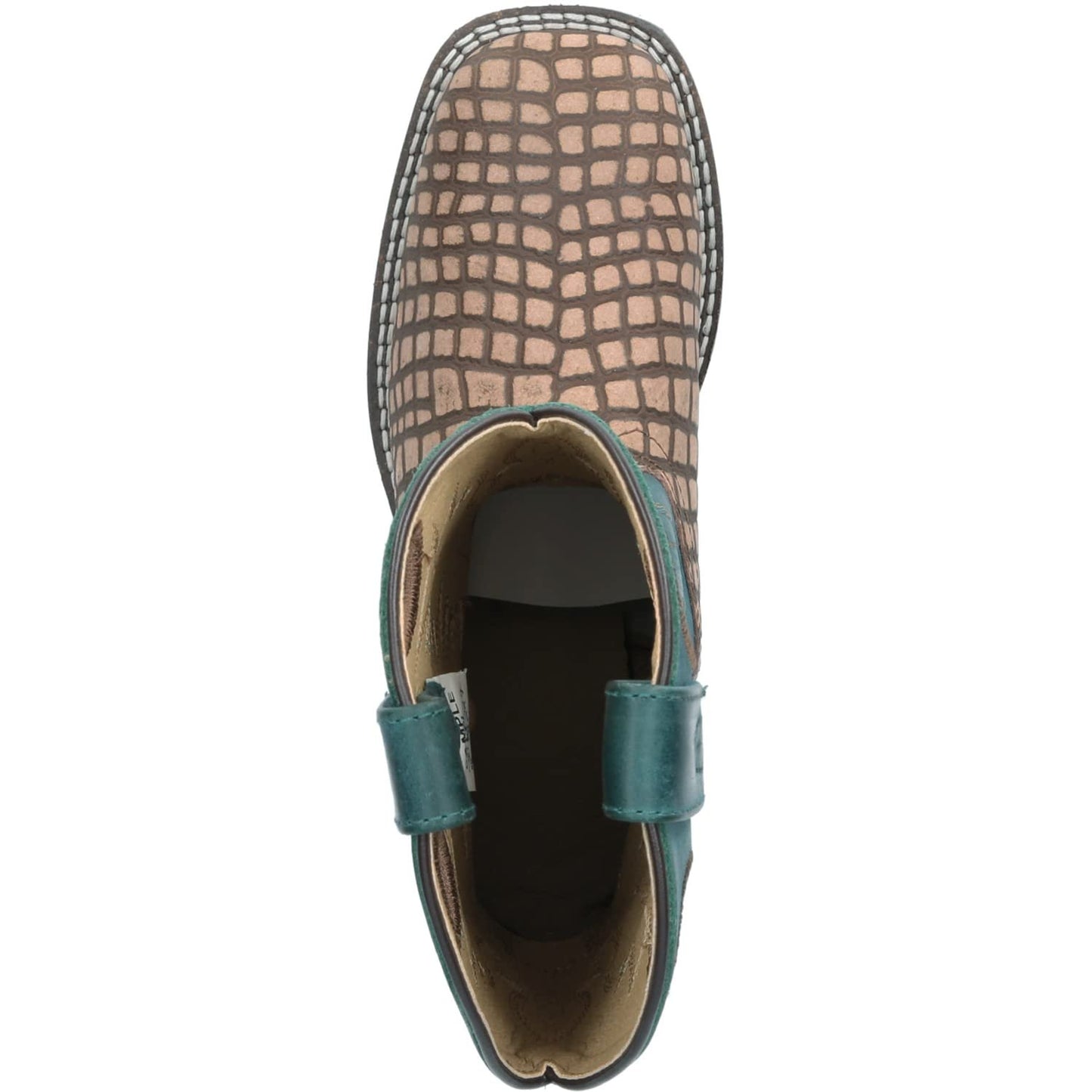 Smoky Mountain Children Unisex Reptile Dark Turquoise Leather Cowboy Boots 12D