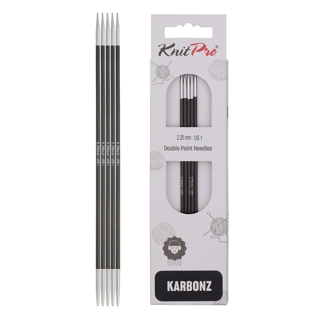 KnitPro Karbonz Double Pointed Needles 8" (20cm)
