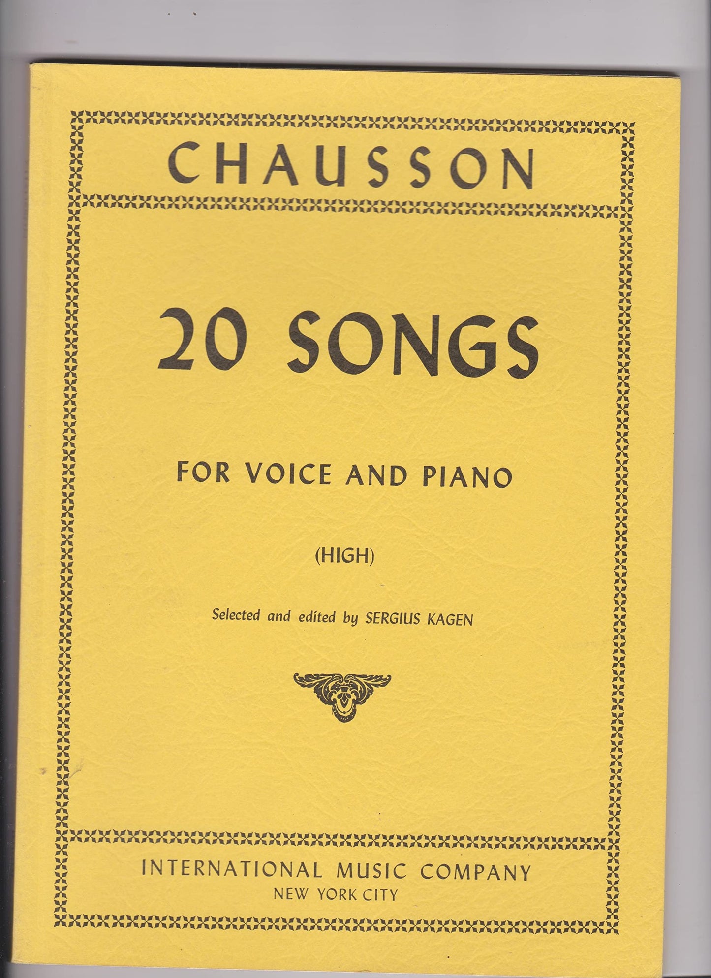 Chausson 20 Songs for High Voice & Piano