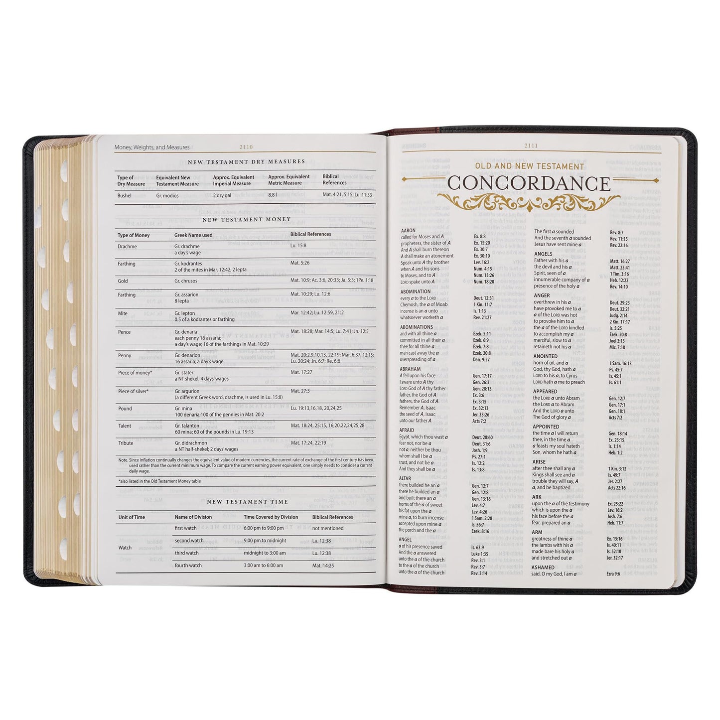 KJV Study Bible, Large Print King James Version Holy Bible, Thumb Tabs, Ribbons, Premium Full Grain Leather Black/Burgundy Debossed (KJV Study Editions LP)