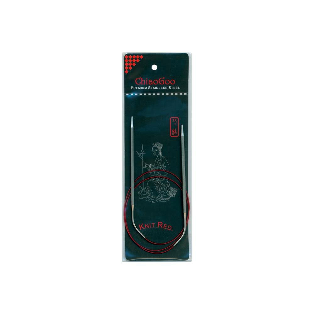 ChiaoGoo Red Circular 32 inch (81cm) Stainless Steel Knitting Needle Size US 1 (2.25mm) 6032-1