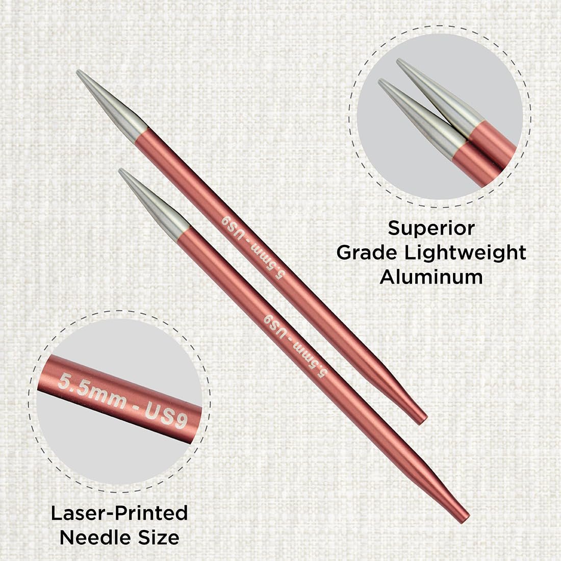 KnitPro Zing Interchangeable Circular Needles 4" (10cm)