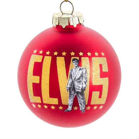 Kurt Adler 80MM Elvis Presley® Red Glass Ball Ornament