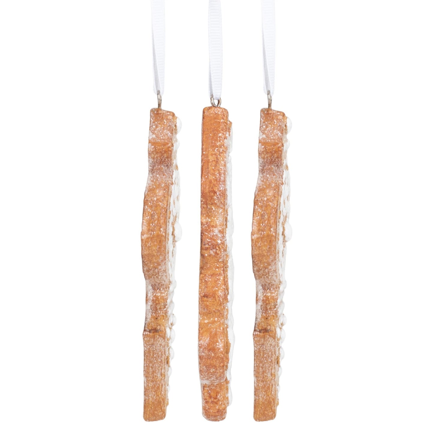 RAZ Imports 4.5" White Icing Gingerbread Christmas Tree Ornaments, Set of 3 Assorted Ornaments