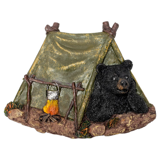 Slifka s Co. Black Bear Green Tent 4 x 4.25 Resin Plug in Night Light, (X2665)