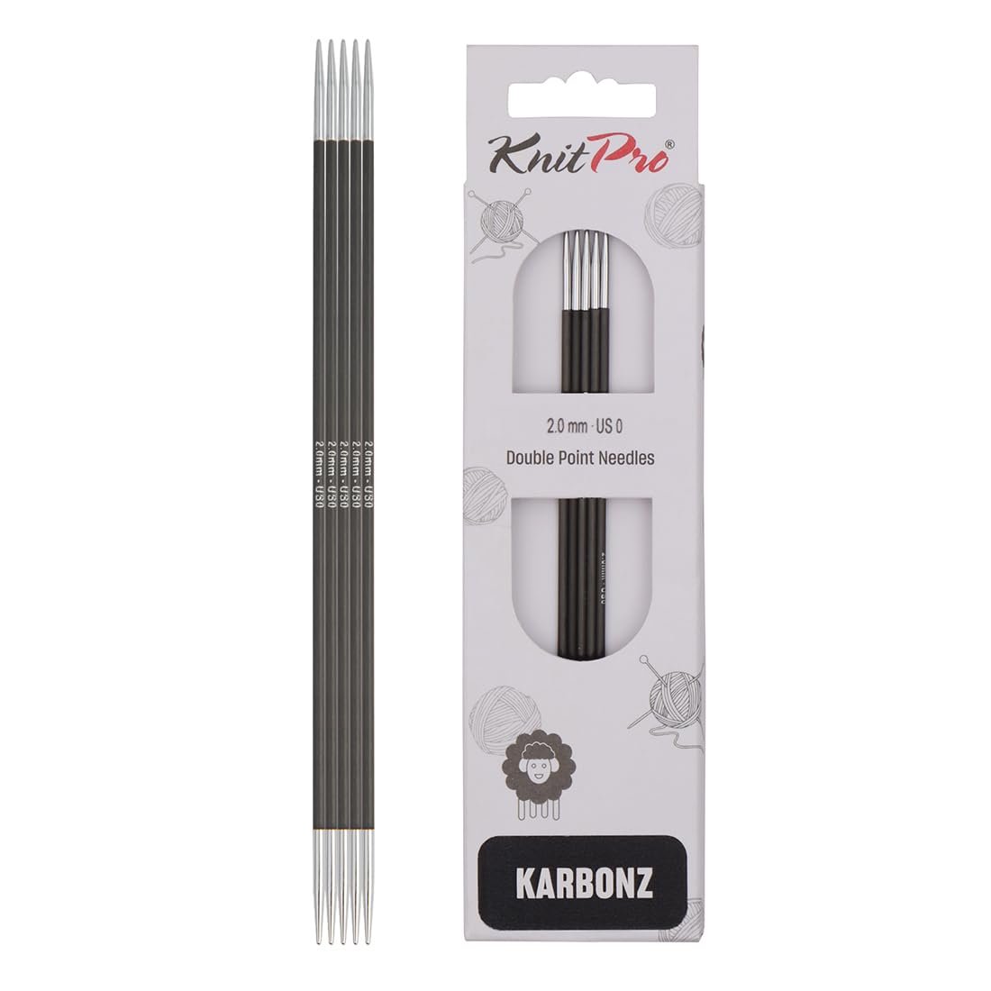 KnitPro Karbonz Double Pointed Needles 8" (20cm)