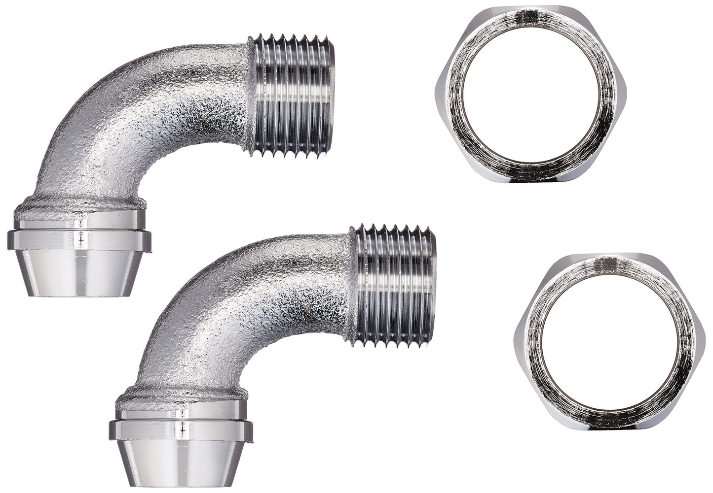 Chrome Plated Bathcock Coupling Elbows, 1 Pair