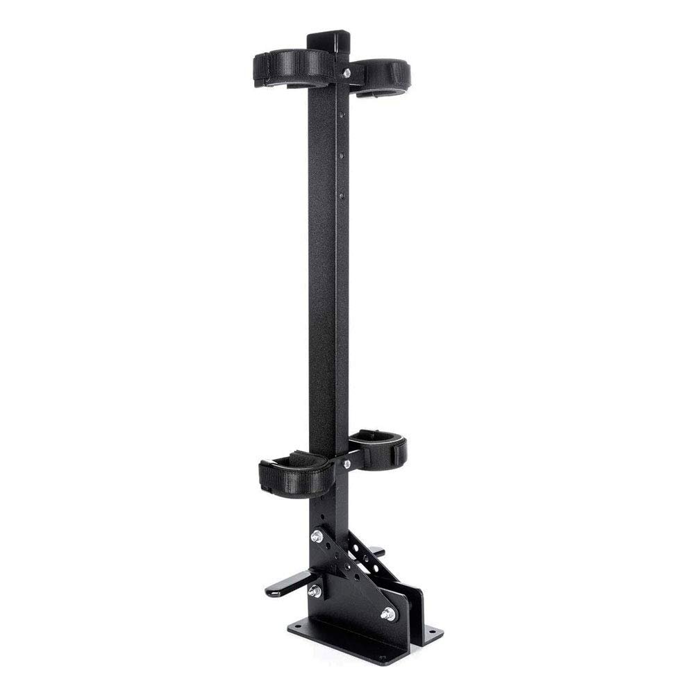 GREAT DAY Quick-Draw Supreme Vertical Double Gun Rack - Floor Mount - Quick-Disconnect Mounting Adaptor Plate Included - For UTVs /Carts With A Completely Flat Floorboard - Aluminum Frame - Black Powder-Coated Finish - 2 Gun Holder, QD800S