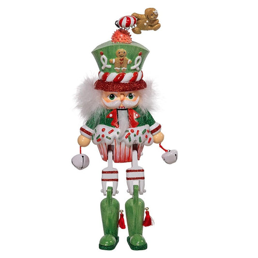 Kurt Adler 11-inch Hollywood Nutcrackers™ Sprinkles & Gingerbread Shelf Sitter Nutcracker, Green