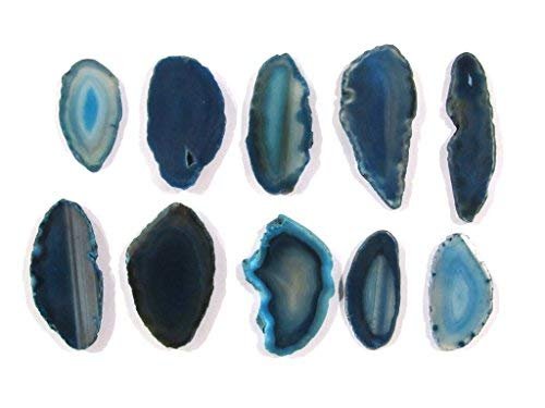Zentron Crystals Colorful Set of 12 Polished Agate Slices in Velvet Bag