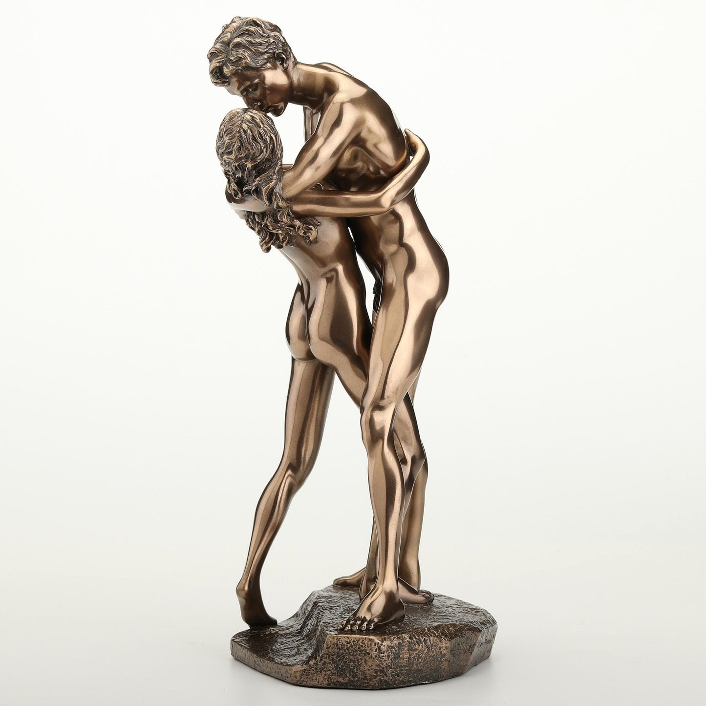 UNICORN STUDIO 11 3/8 Inch The Kiss Standing Lovers Cold Cast Resin Bronze Finish Sculpture