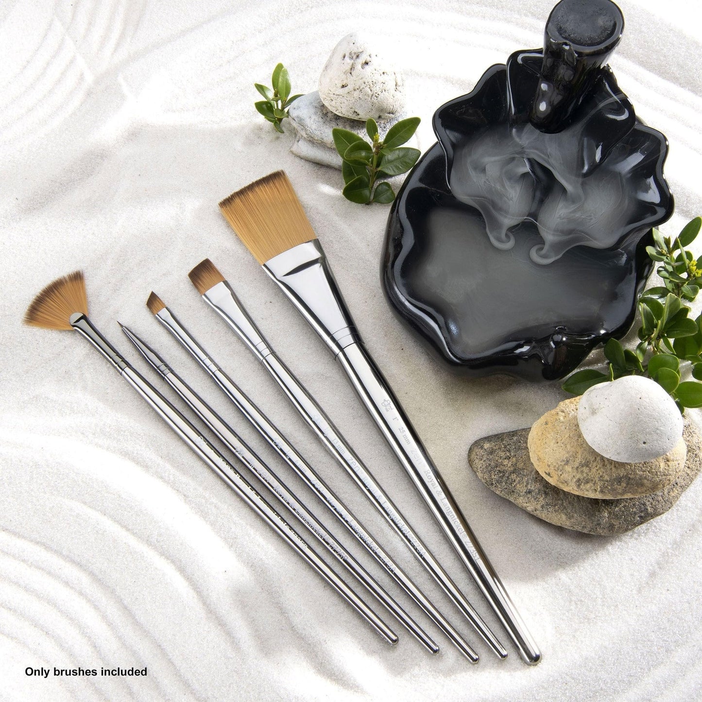 Royal & Langnickel Zen 5pc Standard Handle Brush Set, Includes - Stroke, Fan, Angular & Spotter Brushes
