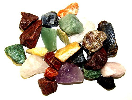 Zentron Crystal Collection: 2 Pounds Brazilian 10 Stone Gemstone Mix for Rock Tumbling, Polishing