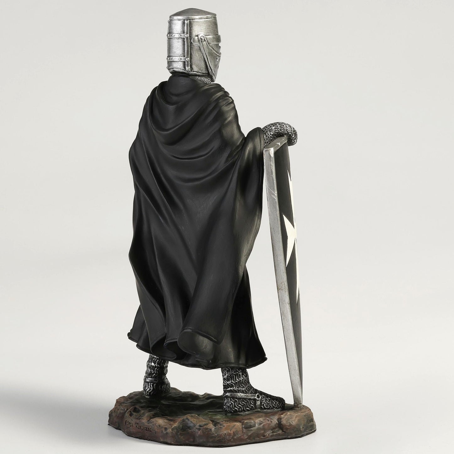 Veronese Design 6 3/8 Inch Maltese Knights Hosipitaller Templar Sword and Shield Hand Painted Polystone Home Decor Statue Collectibles