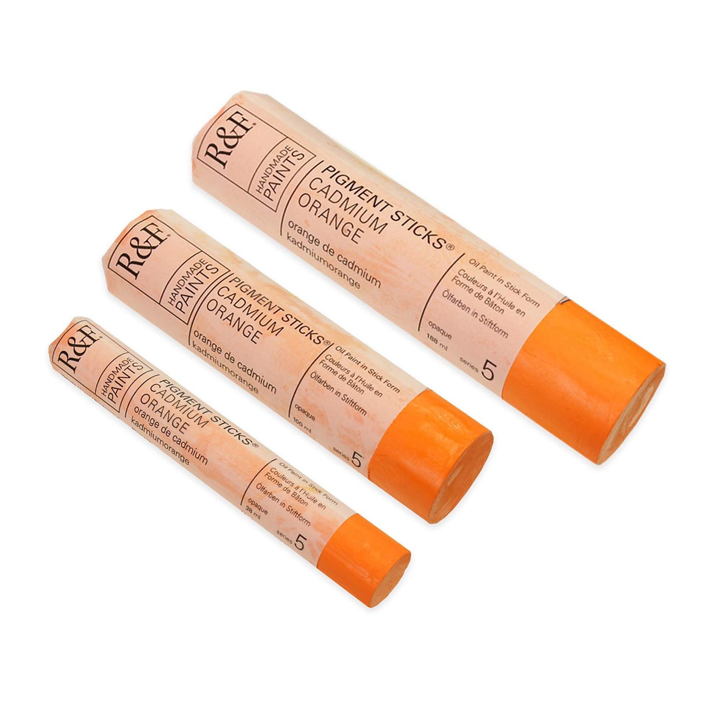 R&F Handmade Paints - Professional Oil Pigment Stick, Cadmium Orange, 100 ml
