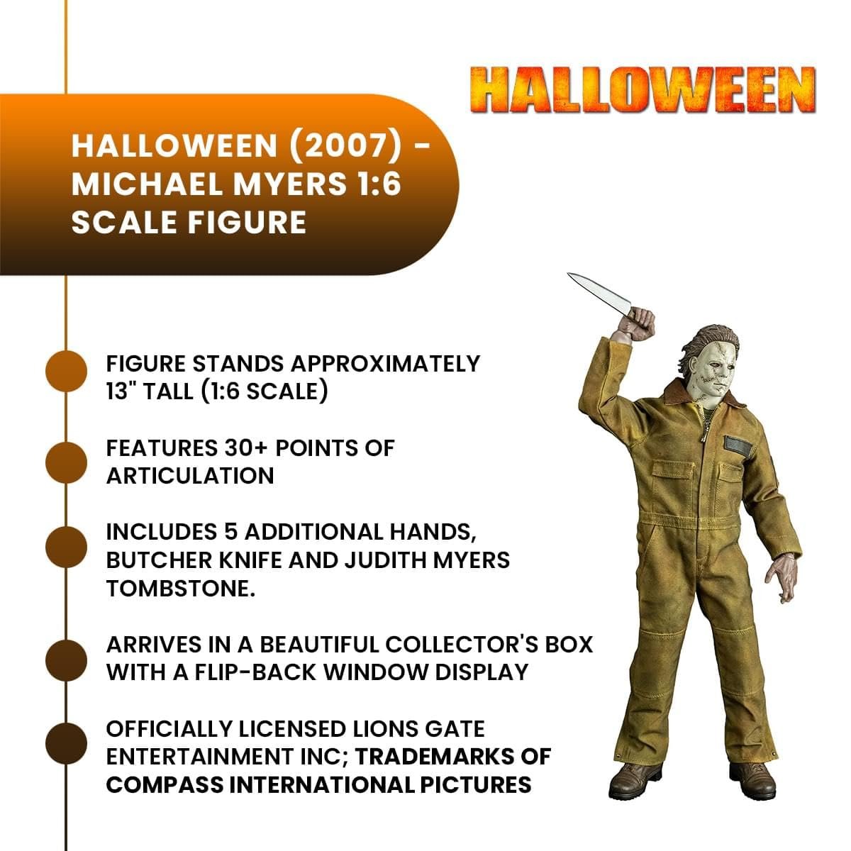 Trick Or Treat Studios Rob Zombie Halloween (2007) Michael Myers 1:6 Scale Action Figure
