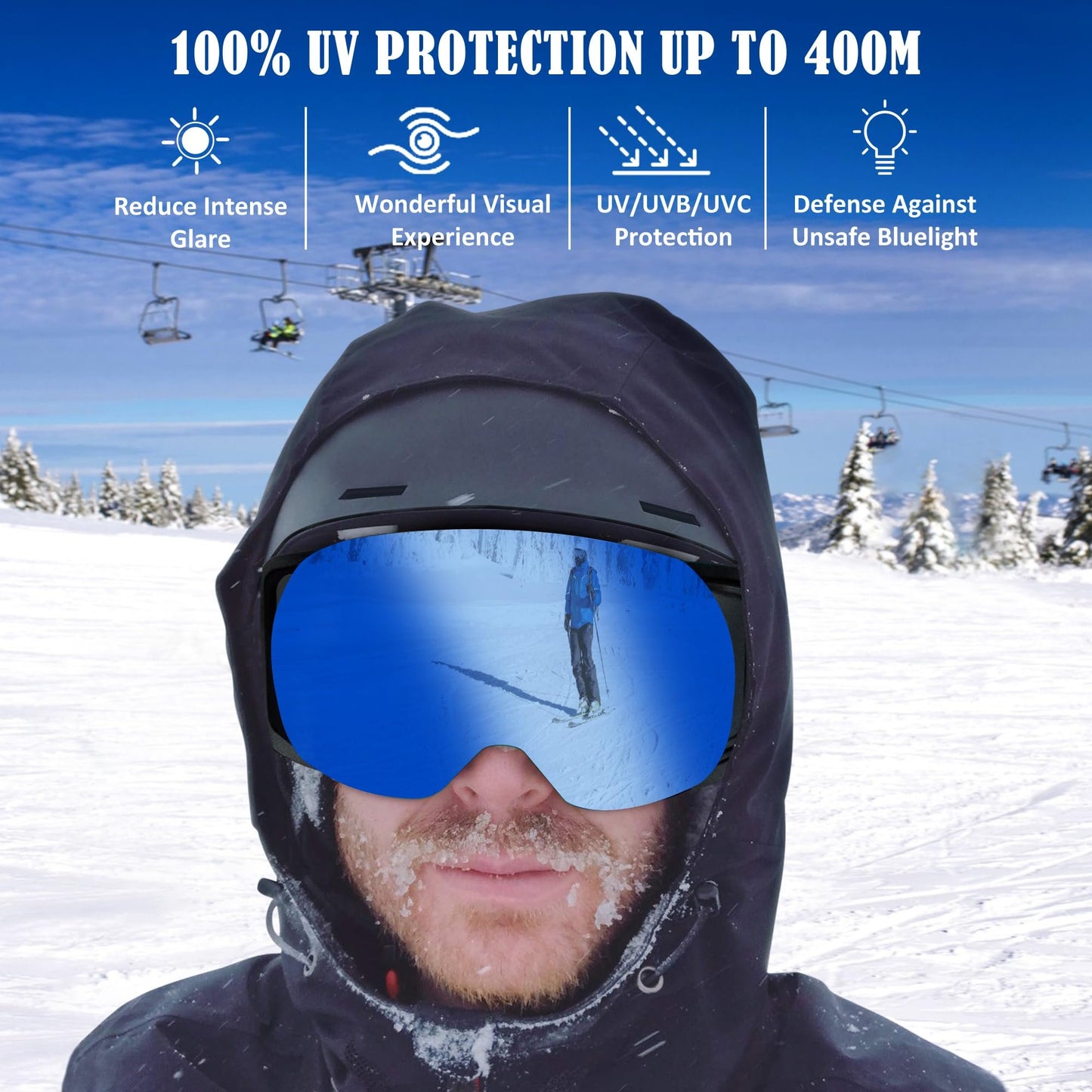 Daytona Helmets Snowboard Goggles - Anti Fog Ski Goggles For Men, Women & Youth - Anti Scratch Ski Goggles For UV Protection
