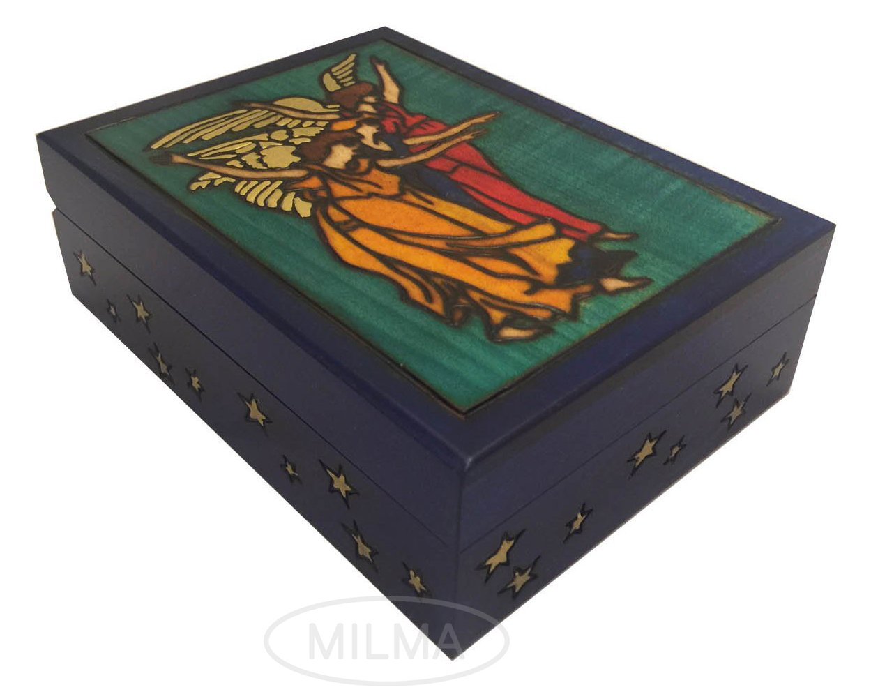 Enchanted WORL OF BOXES Saphirots Angels Jewelry Box Polish Handmade Keepsake Tarot Card Holder