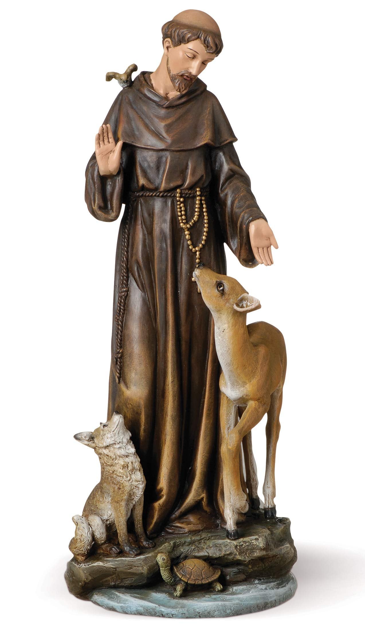 Joseph's Studio by Roman, 13.75" H St. Francis with Animals Figure, Religious Gift, Home Decor