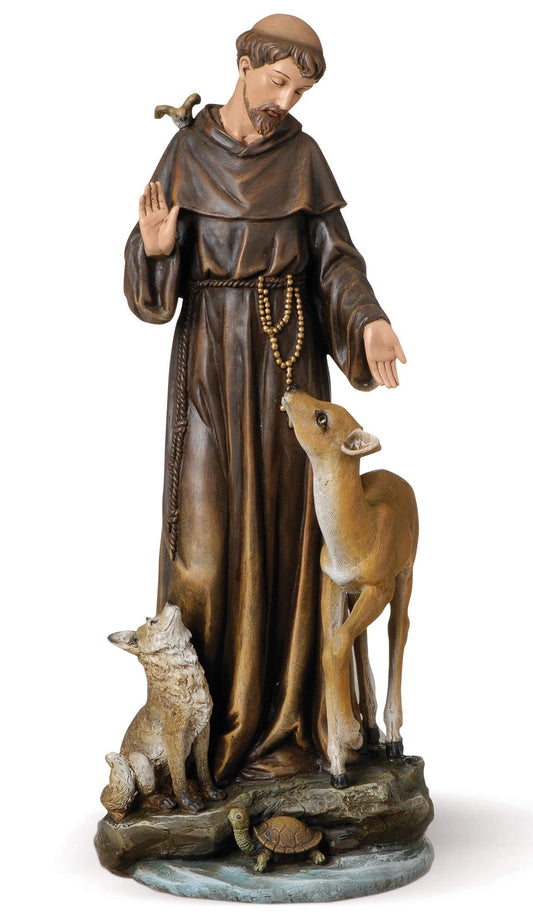 Joseph's Studio by Roman, 13.75" H St. Francis with Animals Figure, Religious Gift, Home Decor