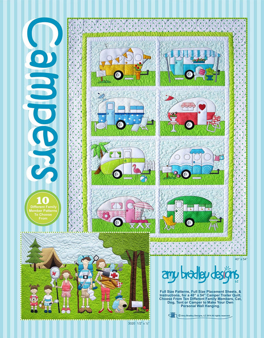 Amy Bradley Designs ABD269 Campers Quilt Pattern , Blue