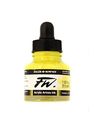 Daler Rowney FW Artists Acrylic Ink 29.5 ML Pot - Lemon Yellow