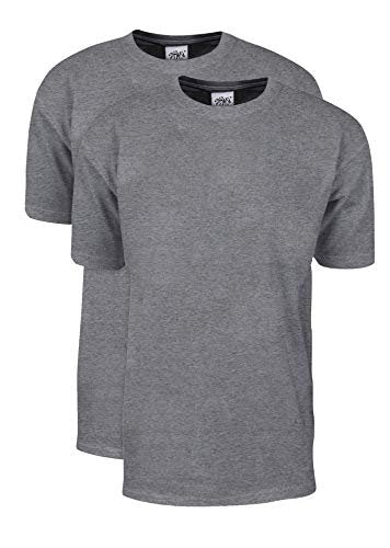 Shaka Wear Men's T Shirt – 2 Pack 7 oz Max Heavyweight Cotton Short Sleeve Crewneck Tee Top Tshirts Regular Big Size MHS02 Black 2T 2pk