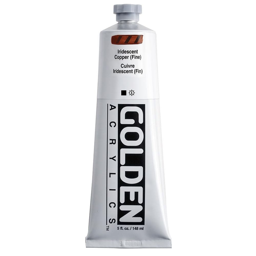 Heavy Body Acrylics by GOLDEN, Iridescent Copper (Fine), 5 fl. oz. Tube, Professional Acrylic Paint, Opaque