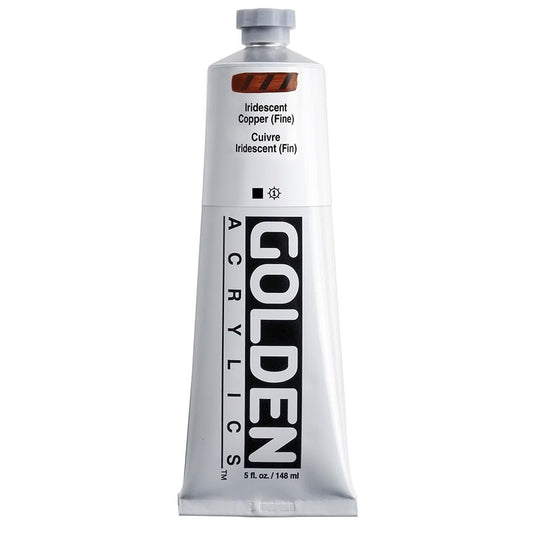 Heavy Body Acrylics by GOLDEN, Iridescent Copper (Fine), 5 fl. oz. Tube, Professional Acrylic Paint, Opaque