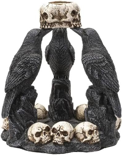 Pacific Giftware Raven Backflow Incense Burner, 5.25-inch Height, Cold Cast Resin