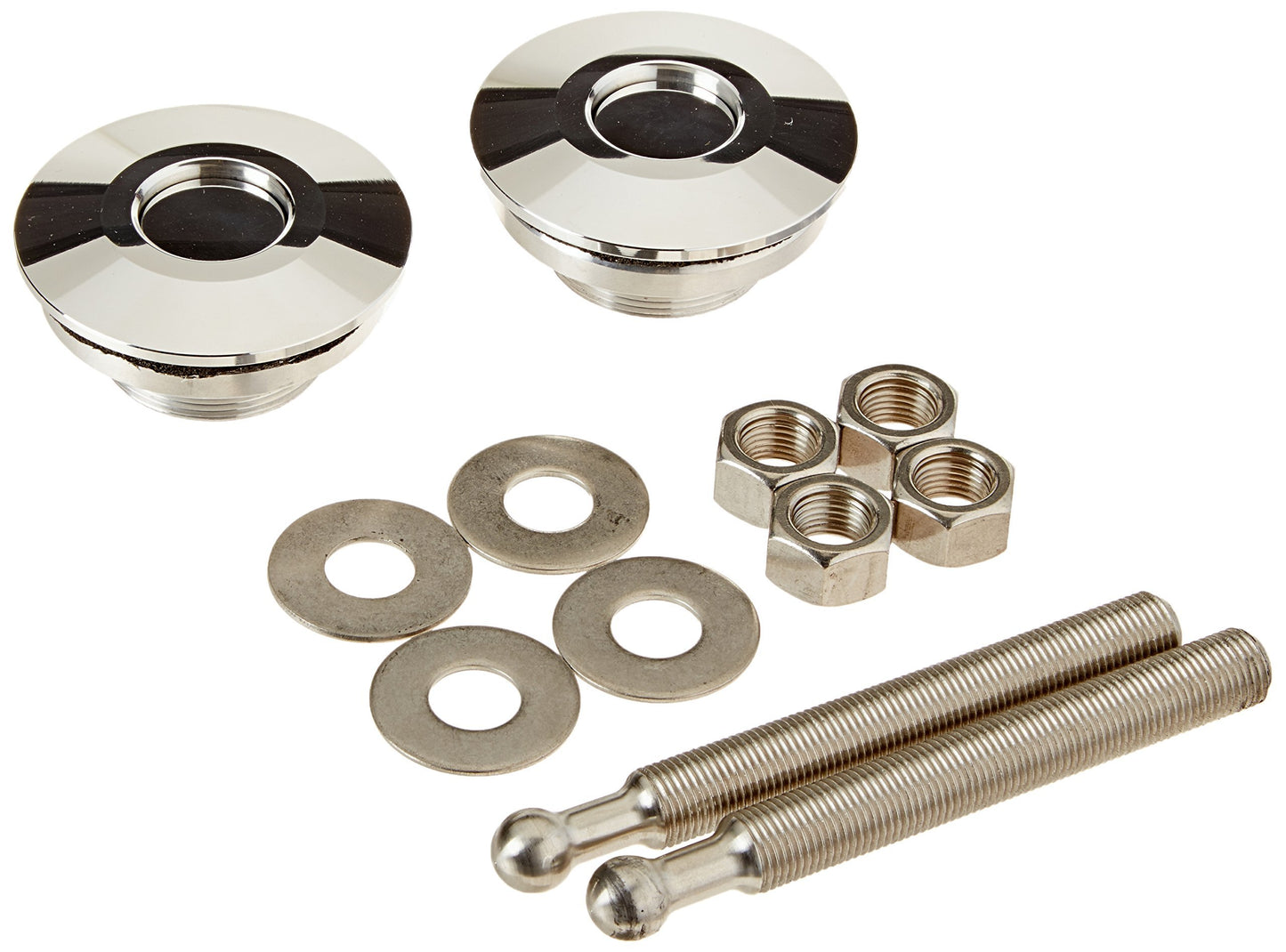 Quik-Latch Products Brushed Aluminum Low Profile Locking Quick Release Hood Pin Kit2