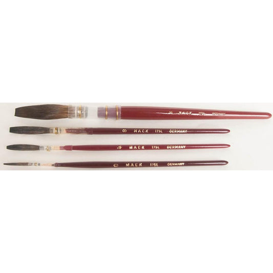 Mack Brush 179-8 #8 Brown Pencil Quill W/Plain Wood Handle MACK SIGN