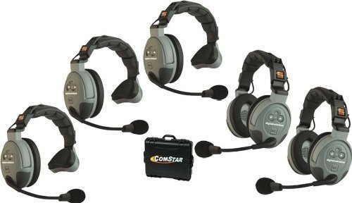 Eartec COMSTAR XT-5 - All-In-One Headset System for 5 Persons - 3 Single Ear, 2 Dual Ear Headsets