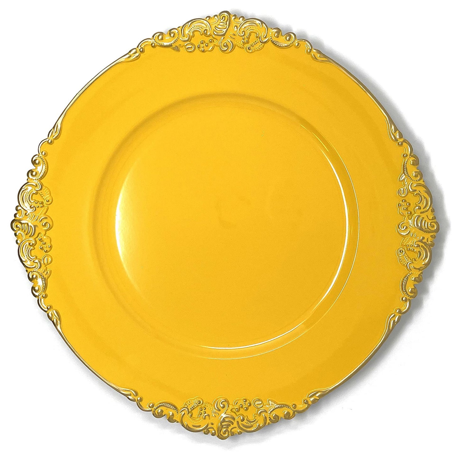 allgala Heavy Quality Round Charger Plates - Elegant Gold Chargers for Dinner Plates