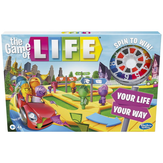 The Game of Life Game, Family Board Game for 2-4 Players, Indoor Game for Kids Ages 8 and Up, Pegs Come in 6 Colors