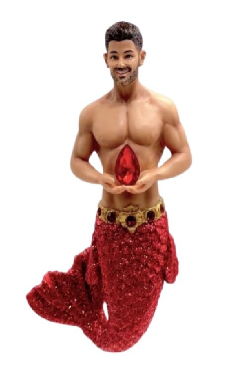 December Diamonds 55-55495 July Ruby Merman Ornament 4.5 Inches