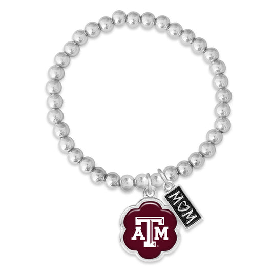 From the Heart Enterprises Texas A&M Aggies Hazel Mom Charm Bead Stretch Bracelet Jewelry Gift TAMU