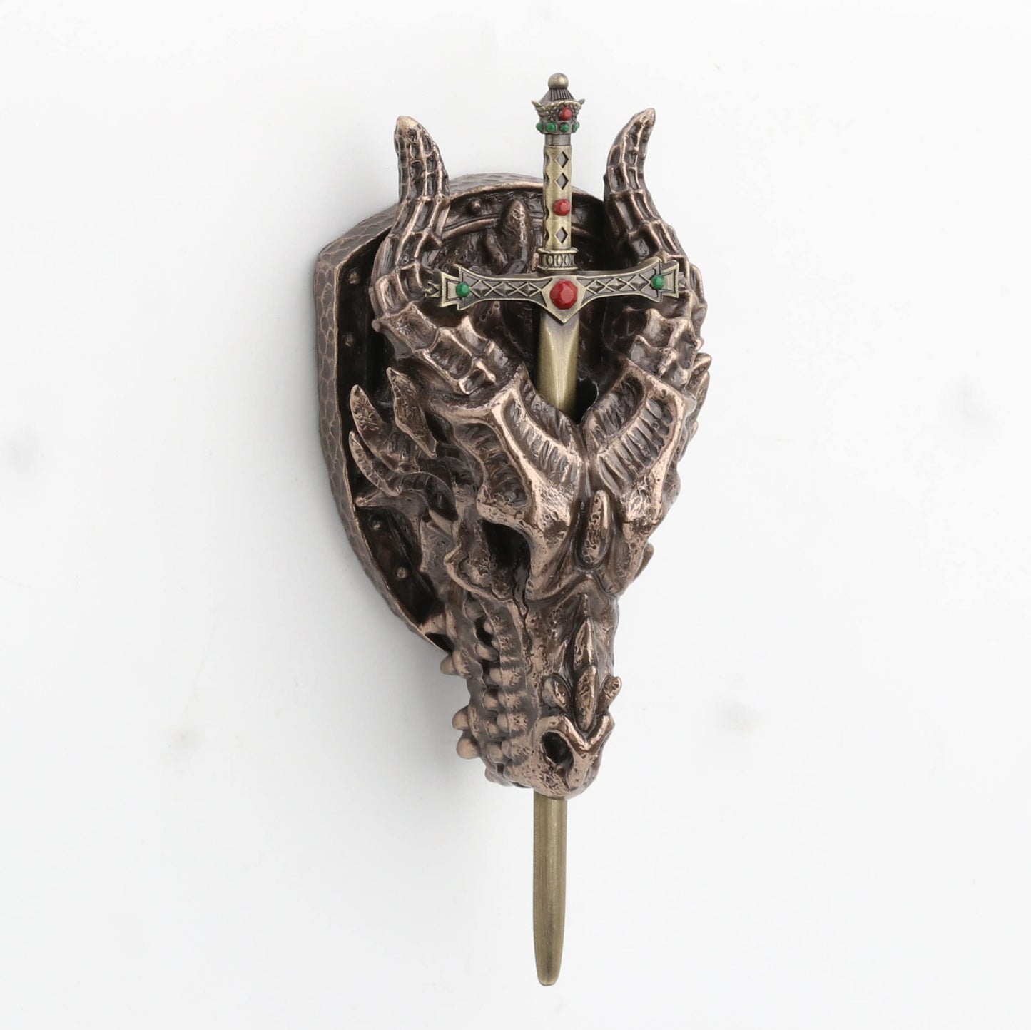 Veronese Design 6 1/4 Dragon Skull Trophy Sword Sheath Resin Wall Sculpture Bronze Finish Letter Opener
