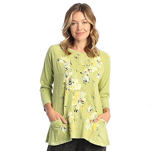 Jess & Jane Women's Coloring Mineral Washed Patch Pocket Cotton Tunic