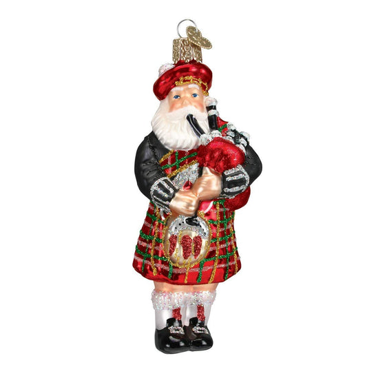 Old World Christmas Glass Blown Ornament with S-Hook and Gift Box, Holiday Collection (Highland Santa, 40139)