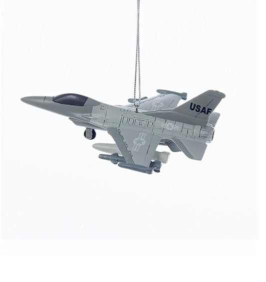 Kurt S. Adler 4.25” U.S. Air Force Jet Christmas Ornament
