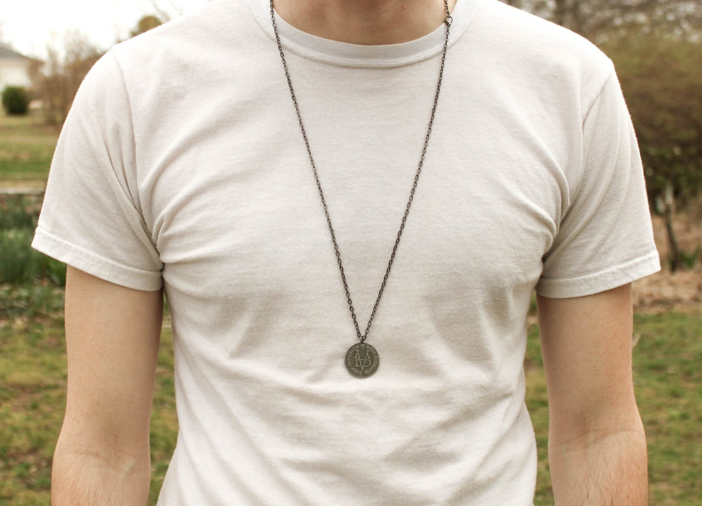 Shire Post Mint Valar Morghulis Necklace - Stainless Steel Coin on Gunmetal Chain