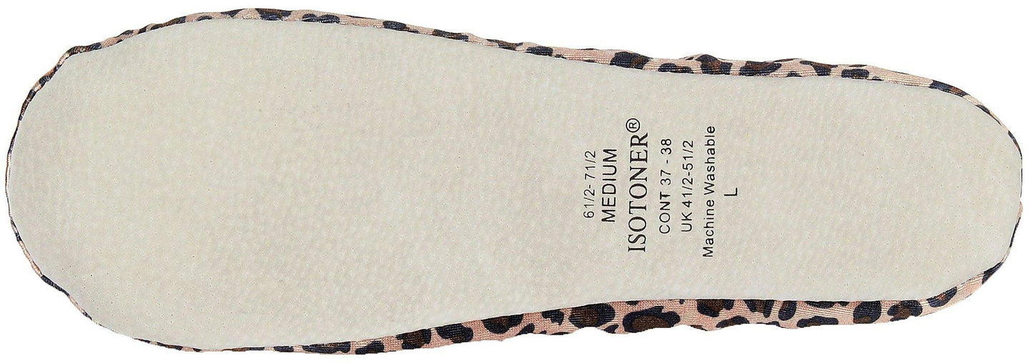 Isotoner Women's Satin Ballerina Slippers with Classic Ribbon Bow and Suede Sole