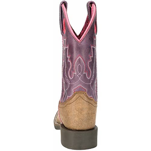 Smoky Mountain Women's Mesa Square Toe Pull On Brown Oil Distressed/Navy Crackle Boots