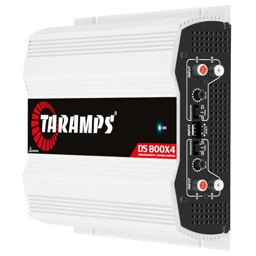 Taramps DS 800x4 2 Ohms 800 Watts RMS, 4-Channel 200x4 Watts RMS, Class D, Full Range, Crossover High/Low Pass Fixed, Bridgedable, Car Audio Amplifier