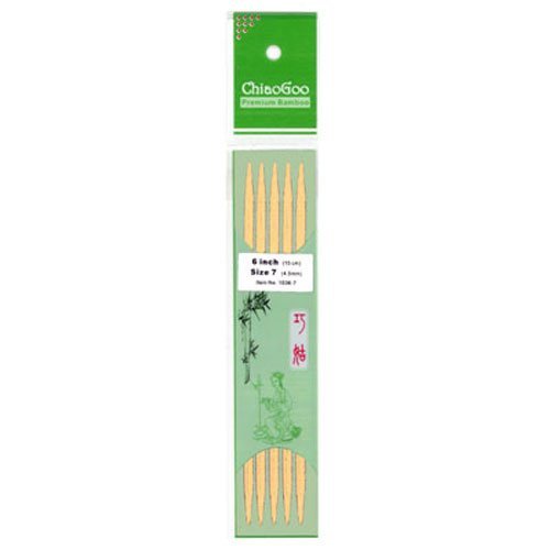 ChiaoGoo Double Point 6 inch (15cm) Bamboo Natural Knitting Needle Size US 4 (3.5mm) 1016-4