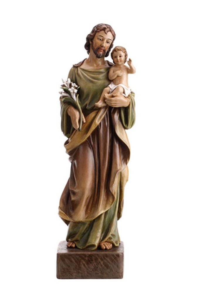 Avalon Gallery Patron Saint Joseph with Christ Child Resin Statue, 22 Inch