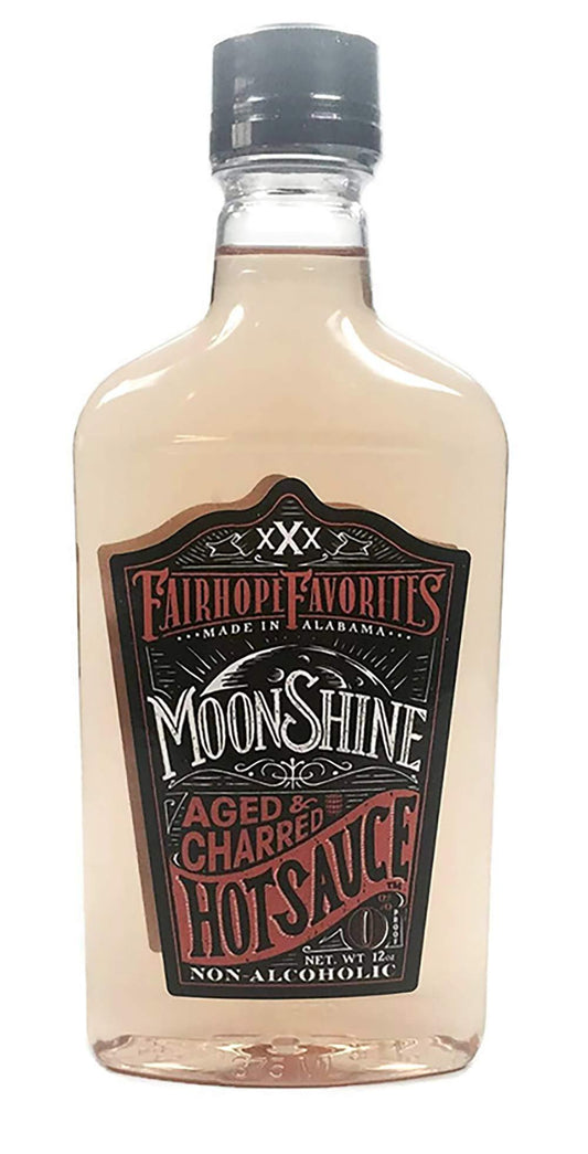Fairhope Favorites Moonshine Hot Sauce (Aged & Charred, 12 oz Plastic)