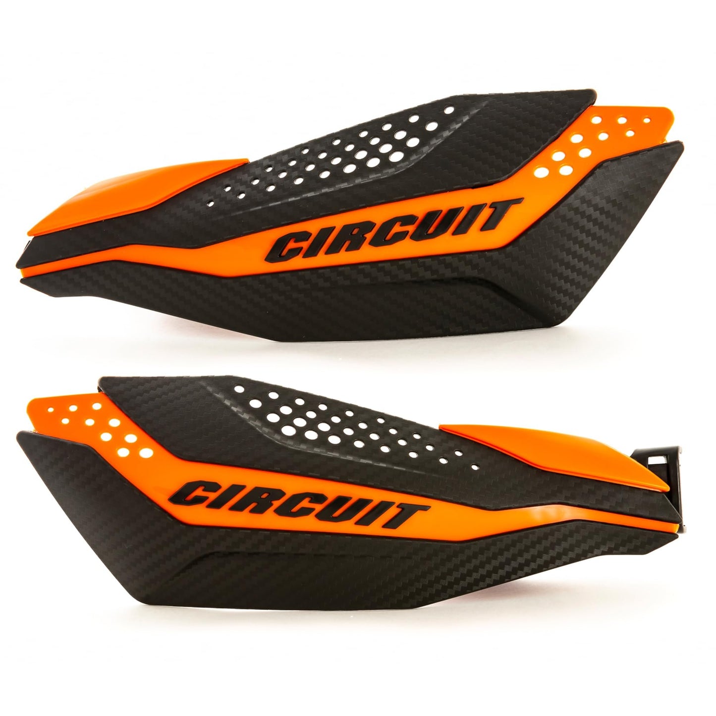 CIRCUIT EQUIPMENT - Universal Motorcycle Handguards - Italian Design, Durable, Weather-Resistant Nylon Brackets and Sleek Finish - Enhanced Control and Protection - Carbon Texture
